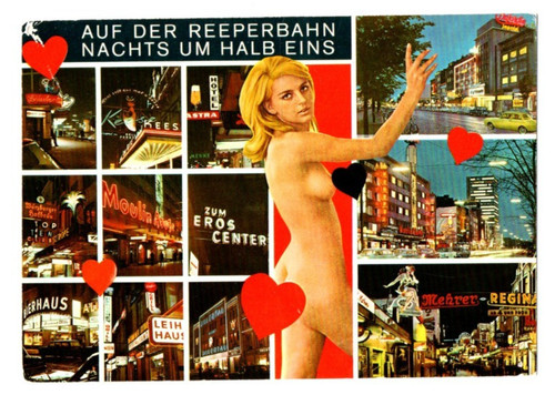 Postkarte auf der - der, reeperbahn