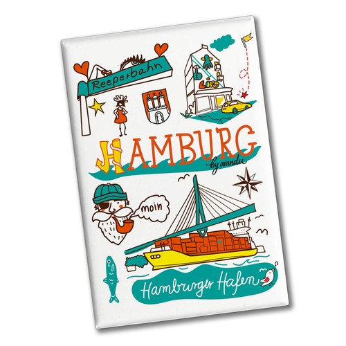 Hamburg wimmelbild souvenir - hamburg,